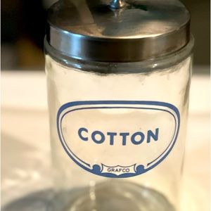 Vintage Doctor’s Office Grafco Cotton Ball Jar
